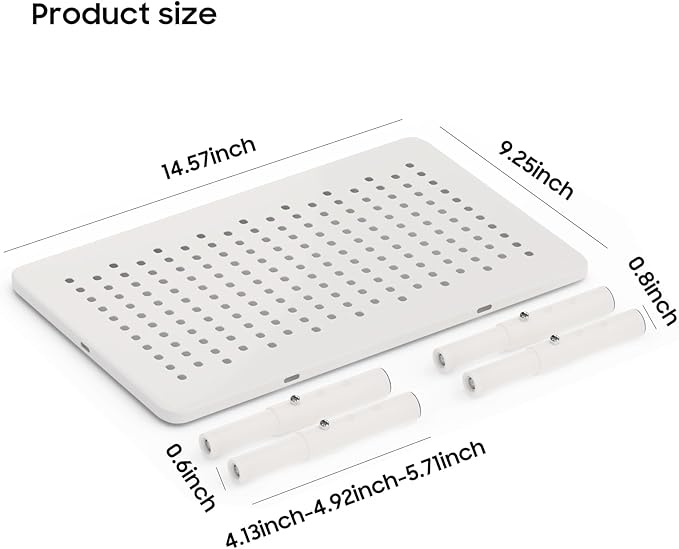 ‌WSOWX Adjustable Automatic Cat Feeder Stand - Non-Slip Elevated Holder for Cats/Puppies, Fits Most Automatic Feeders & Water Dispensers, White(Holder ONLY)