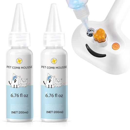Pet Steam Brush for Dog & Cat – 3-in-1 Spray Hair Removal for Grooming, Softens Fur & Reduces Static 2*Shampoo(Steam Brush not Included)