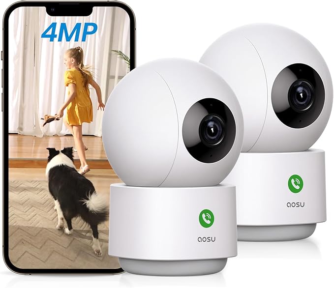 aosu 4MP Indoor Security Camera - Baby & Pet Monitoring with 5/2.4 GHz WiFi