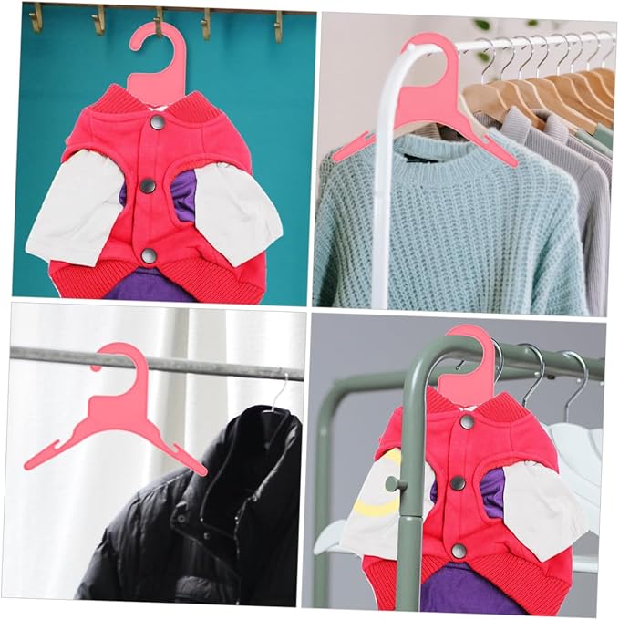 Abaodam 8Pcs Pet Clothes Hangers Plastic Skid Rack for Small Dogs and Cats Lightweight Portable for Organizing Pet Clothing Protects Garments from Deformation