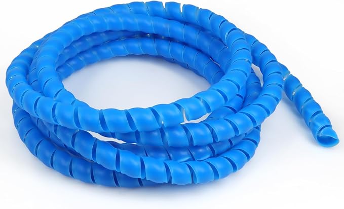 Spiral Cable Wrap, 10ft Cable Sleeves for Cords, Flexible Cable Management Sleeve for Computer, Power, Audio & Video Cords (Blue, 3/8")