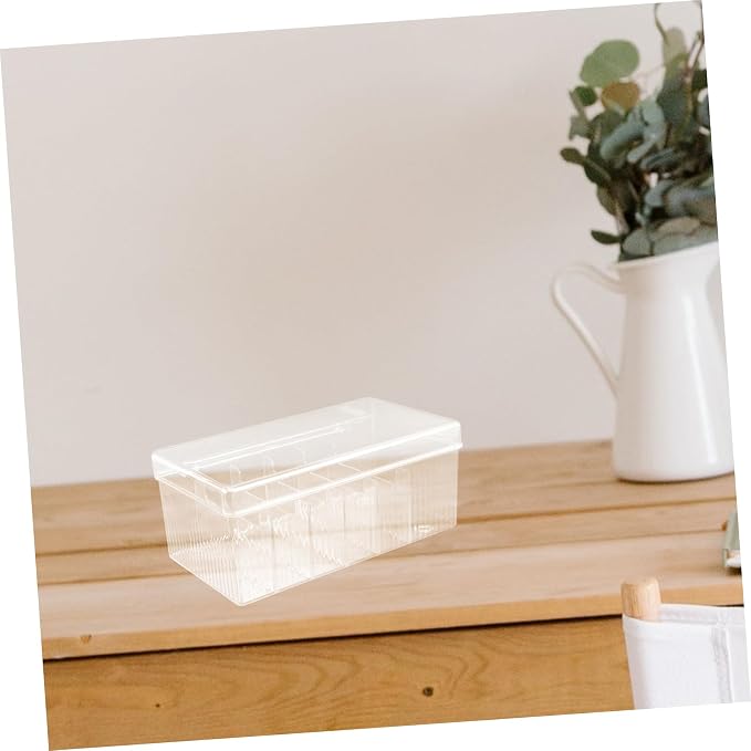 Tofficu Desktop Cable Organizer Box Clear Multi-grid Storage Case for Usb Cables Chargers and Accessories Pet Material Lid Translucent Design for Easy Access and Space-saving