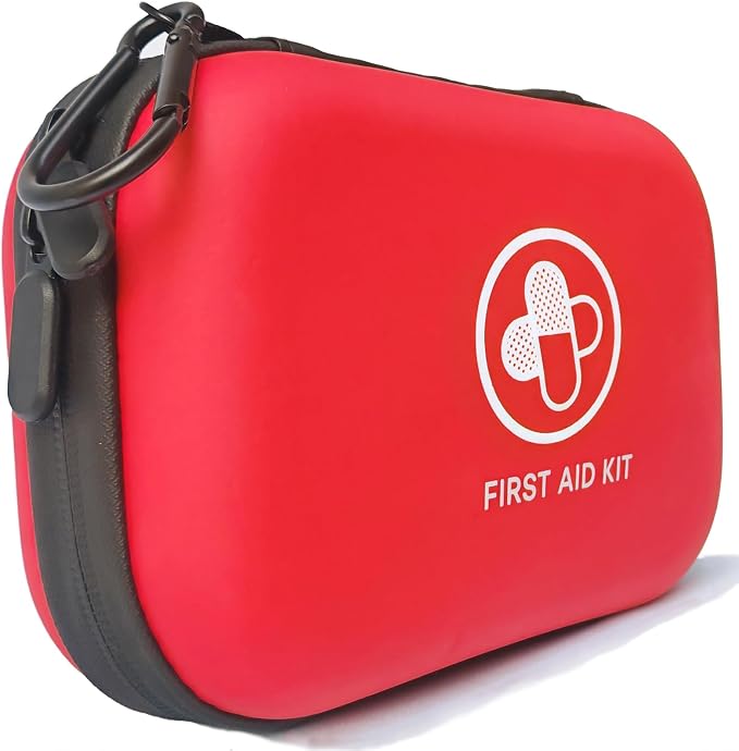 First Aid Kit 152 Piece Waterproof Hard Shell Portable Medical Kit Red | Waterproof Hard Shell Portable IFAK Emergency Kits for Home, Camping, Hiking, Sports, Office, Travel, Outdoor