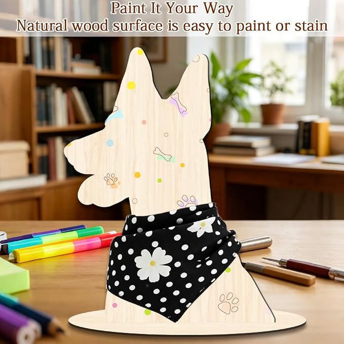 Pet Clothing Display Stand 11.8 x 9.1 x 0.2 Inch Dog Mannequin for Clothing Scarf Bandana Wood Dog Silhouette Display Stand for Pet Store Shops Window Show Photography Prop Home Decoration