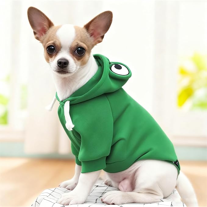 Pet Clothing Dog Transformation Shaped Hoodie (Frog,M) | Autumn and Winter Warm Small Large Dog Method Dou Cat Clothes For French Bulldog Chihuahua Pug Boston Terrier Dachshund