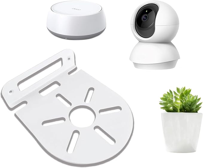 2 Pack Floating Shelves for Wall Mount Holder for Flower Pot, Security Camera for Baby Monitor, Dog Detection, for Bathroom, Bedroom, Living Room, Kitchen, Decor Power Cord Management Space-Saving