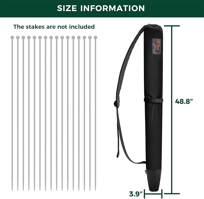 FXW Stake Bag Designed for Storing and Carrying While Camping | Multi-Brand Fit, for 45"H Playpen Stakes, Hands-Free Design, Stakes Not Included