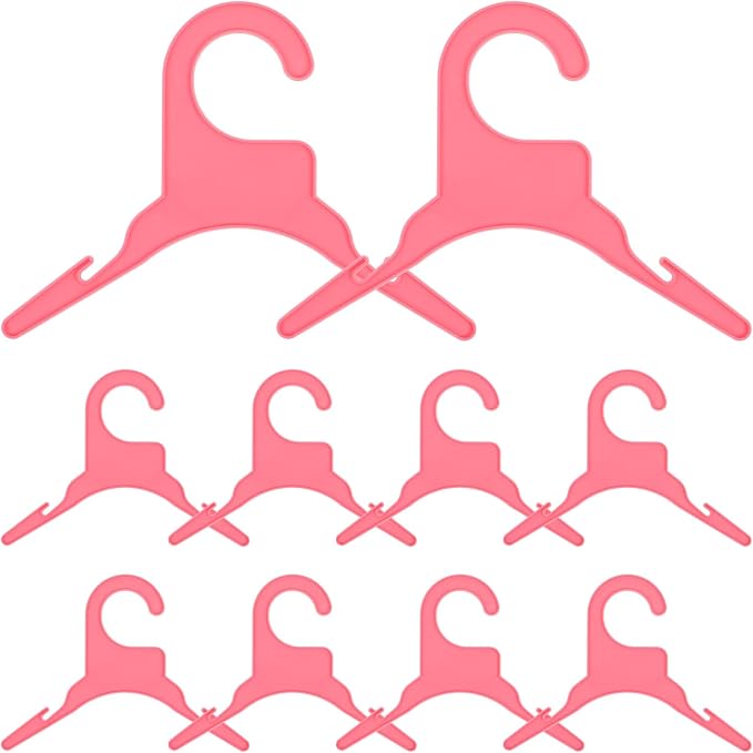 Yardwe Pet Clothes Hangers 10-Pack Non-Slip Plastic Dog Cat Clothing Rack 7.48X3.54 Inch Lightweight Organizer for Small Puppy Apparel Storage