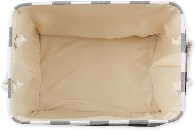 DII Buffalo Check Storage Bin, Large Rectangle, 17.5x12x15, Black & White