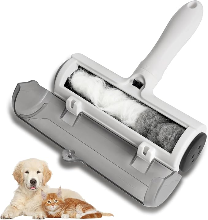 Reusable Lint Roller for Pet Hair - Extra Sticky Washable Cat & Dog Hair Remover for Furniture, Couch, Carpet, and Car - Eco-Friendly Portable Fur Removal Tool, No Refills Needed.