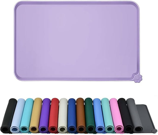 Reopet Waterproof Pet Feeding Mat, Non-Slip Silicone Placemats for Dog Cat Food and Water Bowl, High Raised Edges to Prevent Spills and Protect Floors