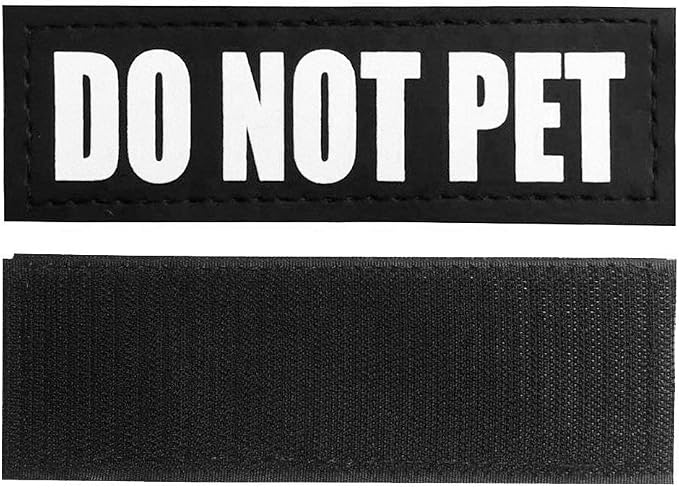 Fairwin Do Not Pet Dog Patches, Reflective Removable Dog Tags for Service Vest Dog Harness