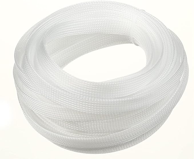 Othmro 32.8ft Length Expandable PET Flexible Braided Cable Sleeves 0.47in Width Wire Loom Sleeving and Organizers Flexible Wire Mesh Sleeves for TV Audio PC Computer Cords from Pet Chewing Transparent