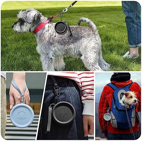 WALLFID Silicone Dog Treat Pouch Small Bag,with Pet Training Clicker,Walking Bag for Dog and Cat, Pocket Size, Easy to Clean, Odorless, Zipper Design,Moisture-Proof,Travel Walking Bag.(Black)