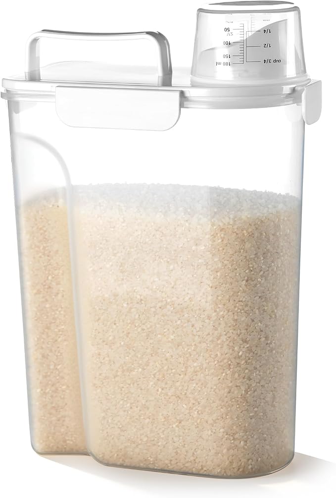 Rice Container,Rice Storage Container,5L,5.2Qt Tcereal Storage Container | Suitable for Home Kitchen Rice, Soybean Food Storage,Pet Food Storage Containers