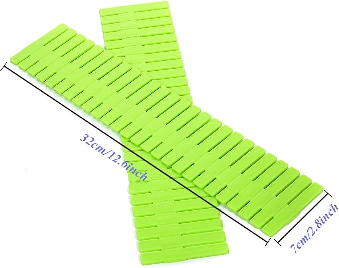 8pcs DIY Plastic Drawer Organizer Adjustable Drawer Dividers for Home Tidy Closet, Socks, Underwear, Office School Supplies, Kitchen Utensil Tools (Green)