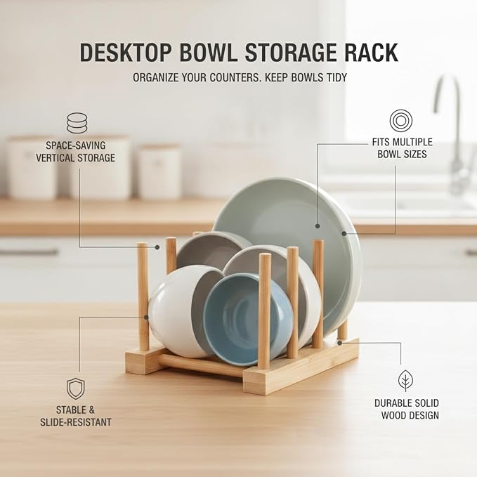 Organize Round Pet Bowls Vertically with This Compact Desktop Storage Rack, Multicolor PET Stand for Feeding Areas
