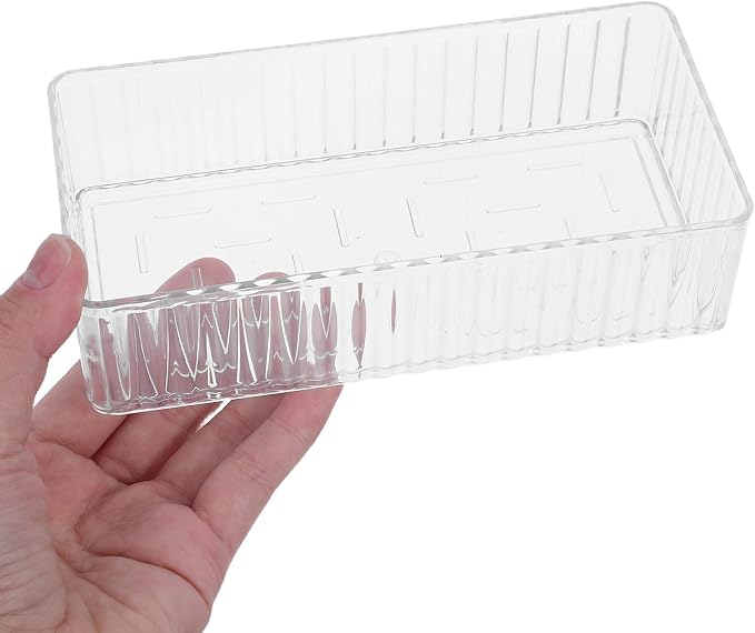 DOITOOL Plastic Drawer Organizer Trays Stackable Pet Organizers 10pcs with Removable Dividers and Raised Edges, Multi-use Storage Bins for Bathroom Vanity and Kitchen Utensils