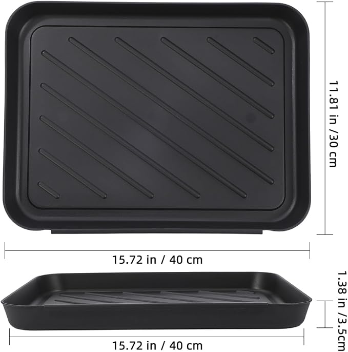 Alipis Shoe Storage Tray 15.74 X 11.81 X 1.37 in Plastic Boot Tray for Entryway Hallway Kitchen Car Trunk Pet Feeding Area Keep Floors Dry and Clean