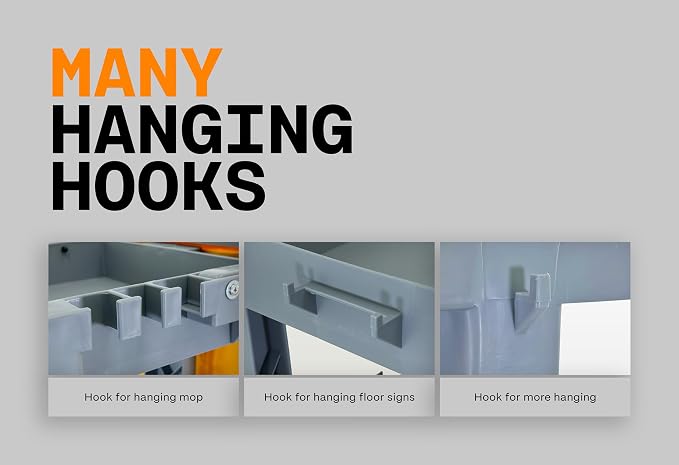 Commercial Janitorial Cart | 3 Shelves | 25 Gallon Vinyl Bag | Adjustable Shelf | 500 LBS Capacity