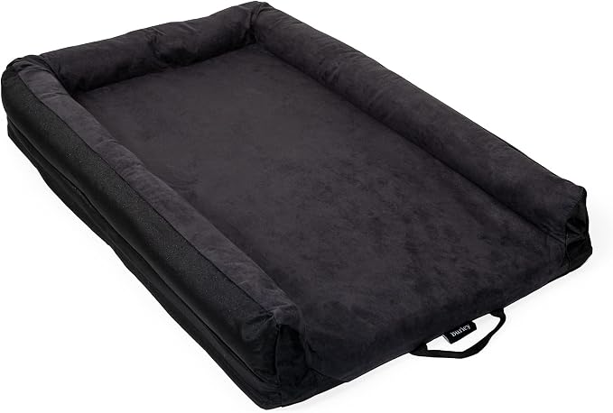 Burley Design Pet Bed, XL, Slate Gray top, Black Sides & Bottom