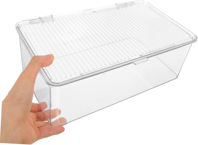 Portable DVD Storage Box with Lid, Dustproof PET Organizer | Large Capacity Container for CDs and Discs, Lightweight, Space Saving, Household Media Storage
