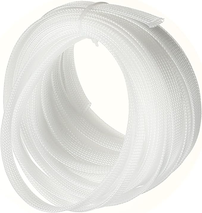 Othmro 32.8ft Length Expandable PET Flexible Braided Cable Sleeves 0.47in Width Wire Loom Sleeving and Organizers Flexible Wire Mesh Sleeves for TV Audio PC Computer Cords from Pet Chewing Transparent