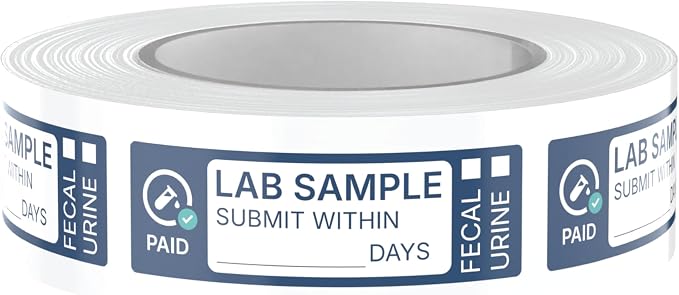 Dispensed Medication Veterinary Pharmacy and Clinical Labels | Roll of 500 | Clinical-Grade Color-Coded Stickers for Medication Bottles and Hospital Use (Prepaid Lab Sample)