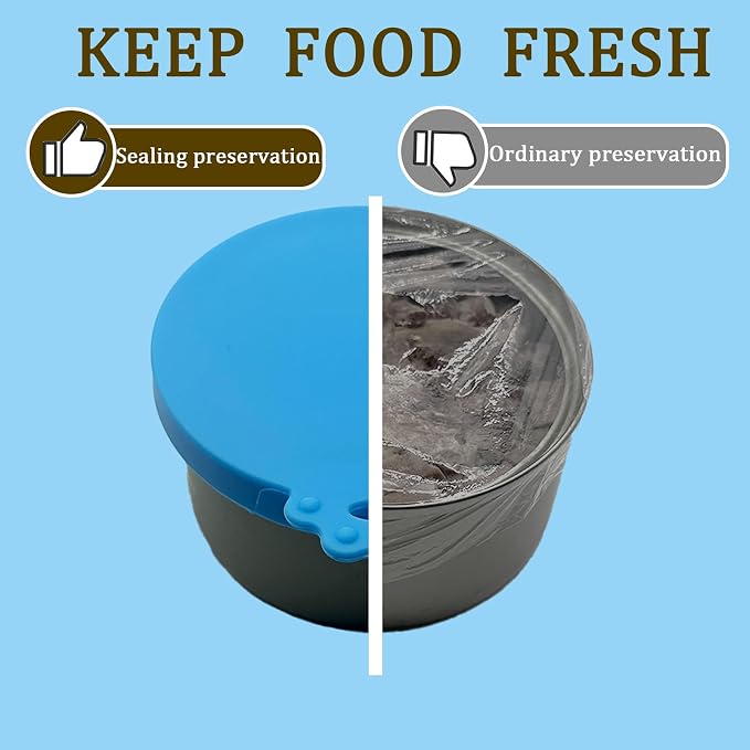 Cat Treat Spoon Squeeze & 3 Pcs Can Lids | Cat Treat Feeder for Liquid Snack | Universal Silicone Pet Can Covers BPA Free | Churu Spoon Dispenser(Blue)
