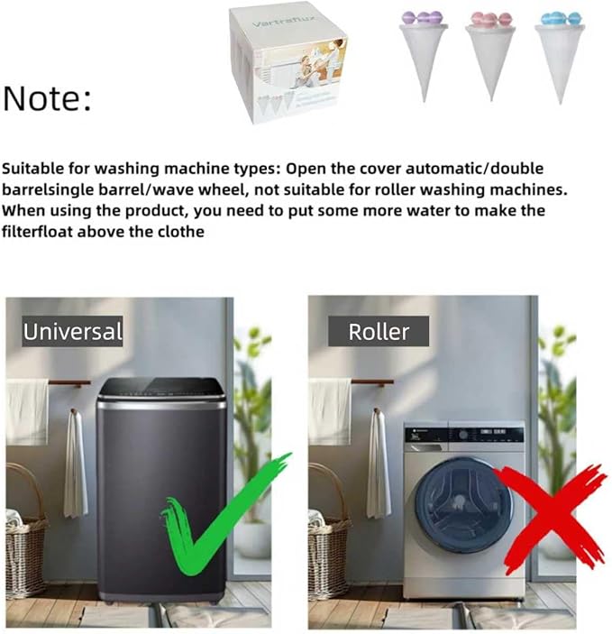 Pet Hair Remover for Laundry,Lint Catcher for Washing Machine, 2026 Upgraded Floating Hair Filter Mesh Removal, Cat and Dog Hair Washing Machine Catcher; (Mixed Color 3 Pack)