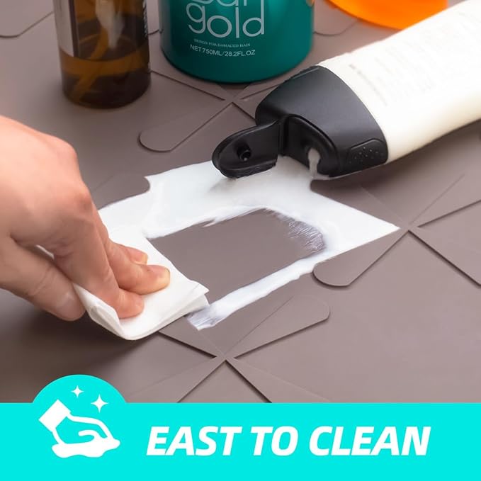 Waterproof Under Sink Mat 31" x 19" Silicone Mat Cabinet Protector | Heavy Duty Kitchen Cabinet Liner, Easy Press Drain, Home Essentials for Pet Feeding, Boots, Bathroom, Organizers & Storage