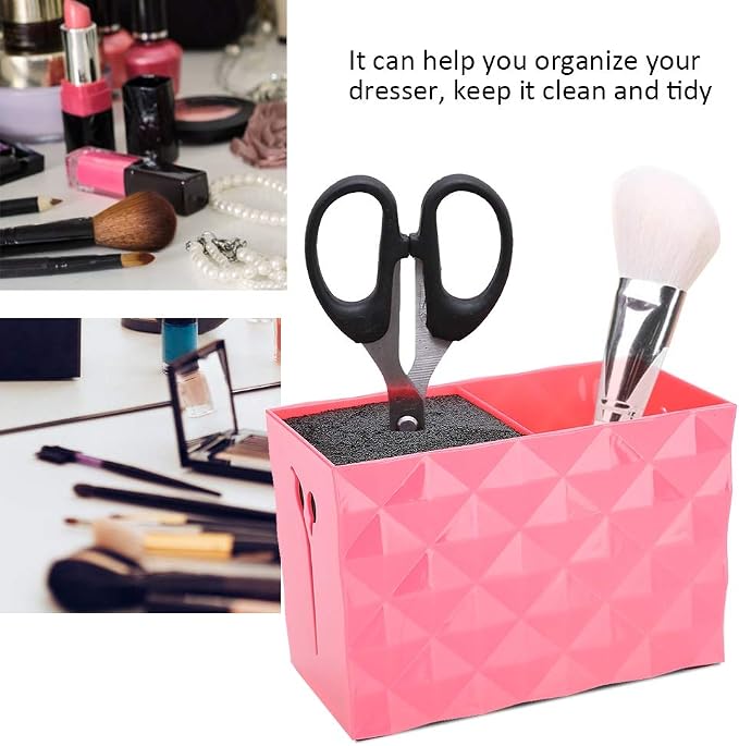Salon Hairdresser Tool Storage Case Holder Rack for Scissors Combs Clips Organizer, Professional Pet Groomer Shears Rack Holder (Red)