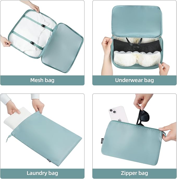 BAGAIL 6 Set/8 Set/10 Set Packing Cubes Various Sizes Packing Organizer for Travel Accessories Luggage Carry On Suitcase