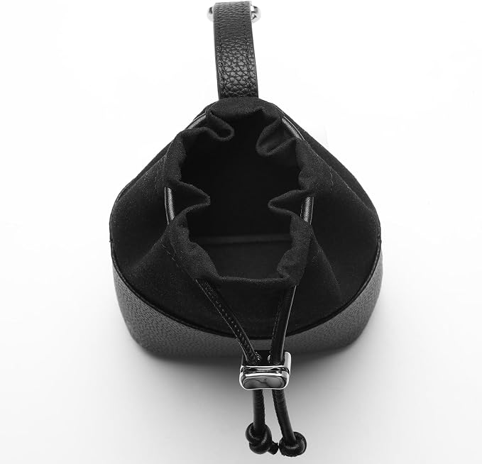 Dog Treat Pouch for Training - Wide Opening & Drawstring Closure, Hands-Free Waist Bag with Belt Clip/Carabiner, Portable Pet Snack Holder for Walking, Hiking (Black)