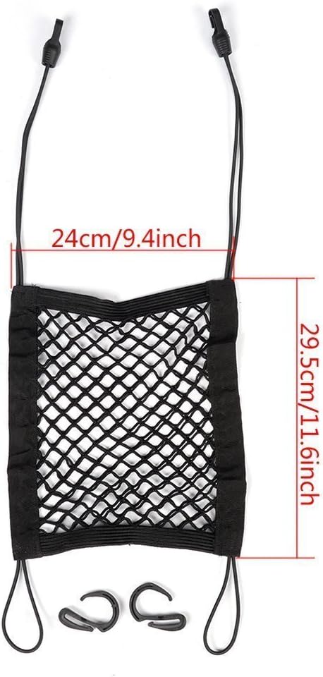 Jcsportline Car Mesh Organizer, Pet Barrier Safety Net Dog Barrier-Universal fits Cars, Jeeps, Trucks, Suvs, Vehicles, Dogs, Pets, Seatback, Front Seat, Heavy Duty and Portable, 9.4" W x 11.6"H(1PC)
