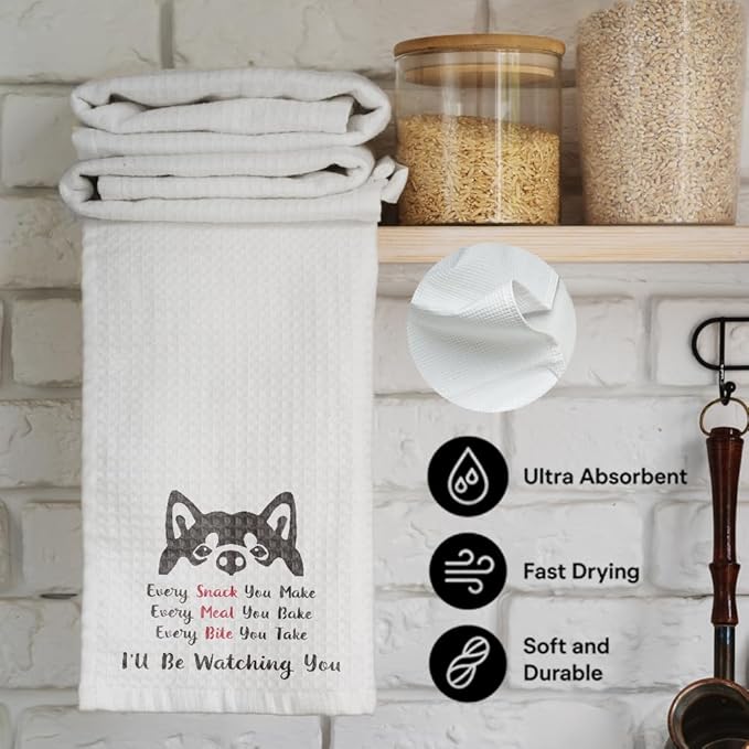 Funny Kitchen Towels Decor Gifts for Women Men Mom Dad Dog Lover Mom,Hand Towel Decor for Home Bathroom,Tea Towels Dish Towel Drying Cloth for Kitchen,Dog Mom's Birthday Gifts