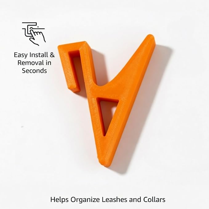 Heavy Duty Kennel Hook Compatible with Ruffland Kennel – Easy Install Leash, Collar & Bucket Holder for Dog Crates (2 Pack) (Orange)