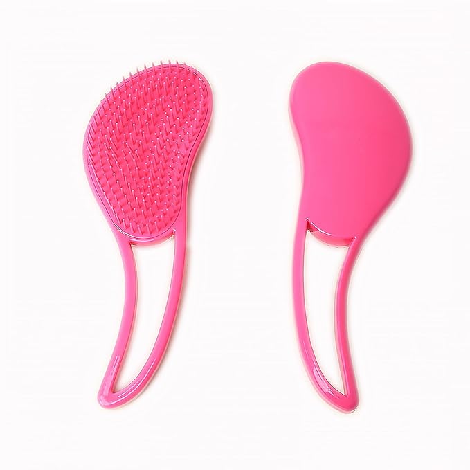 Dog Grooming Brush, Soft Puppy Massage Brush, Pet Hair Bathing Brush Comb, Hangable Grooming Tool for Poodles, Teddy, Yorkies, Maltese, Shih Tzu, Chihuahua (Rose Red)