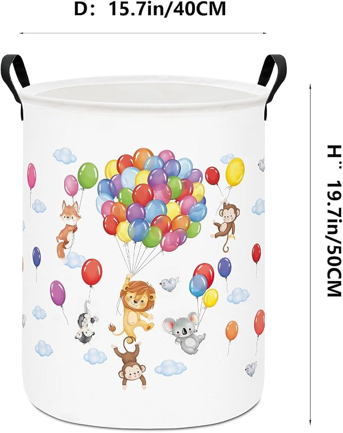 Cute animal Storage Bin Foldable Nursery Basket | Foldable with Waterproof PE Coating Organizer Bin for Kids Boys and Girls,Office,Bedroom,Clothes