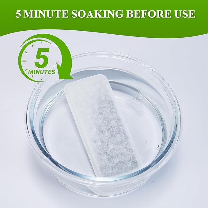 PETIMI Accessories Set (Replacement Filter & Water Pump Sponge) for Pet Water Fountain- 6 pcs Packed Filters & 6 pcs Packed Sponges, Only Suitable for PETIMI Pet Water Fountain (Model PF-SS-01/02/03)