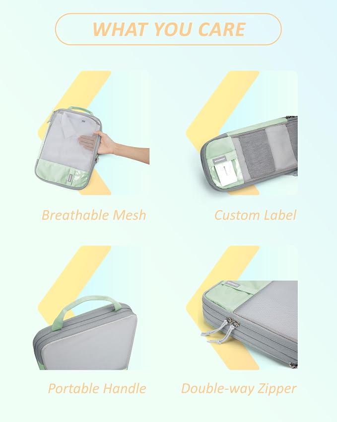 BAGSMART Compression Packing Cubes for Travel Essentials | 14 Set /6 Set /4 Set/2 Set, Lightweight, Durable