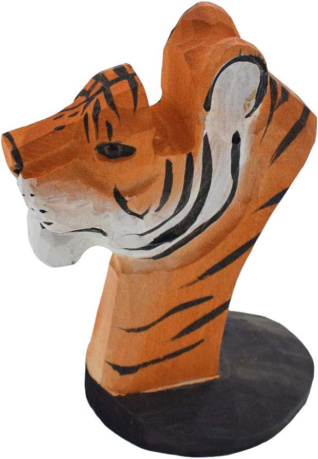 Handmade Wood Carving Eyeglasses Spectacle Holder Stand Sunglasses Display Rack Home Office Desk Décor Gift (Tiger)