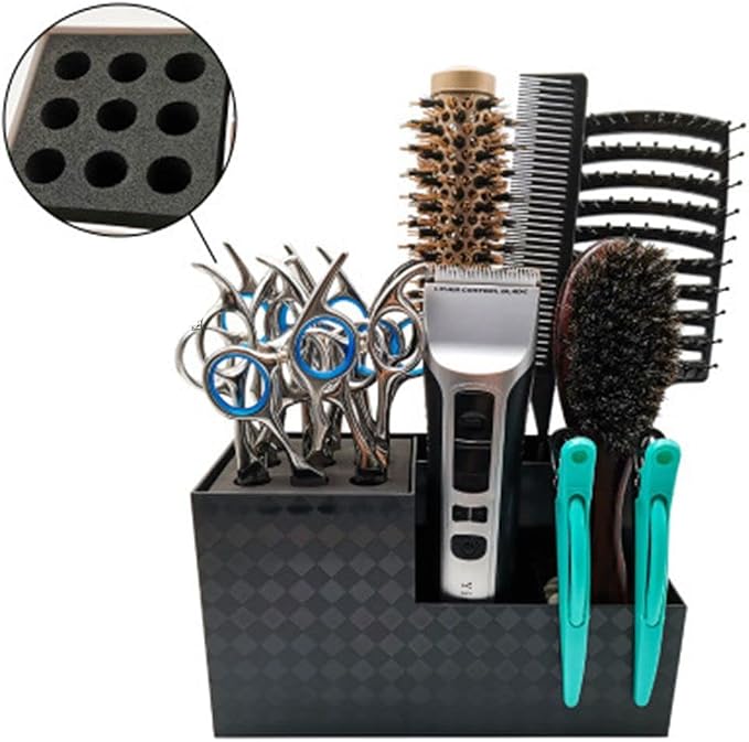 HomeSoGood Hairdressing Tool Storage Box Barber Comb Holder Salon Styling Storage Rack Cosmetic Organizer for Barber Shop Pet Grooming Shop Supplies