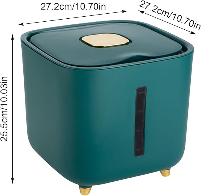 Grain Hopper - High Volume Sealed Provision Bin With Cover, Food Preservation Holder, Large Household Supply Vault, Animal Feed Reservoir, Clear Level Display | for Home Cupboard Pet Feeding Managemen
