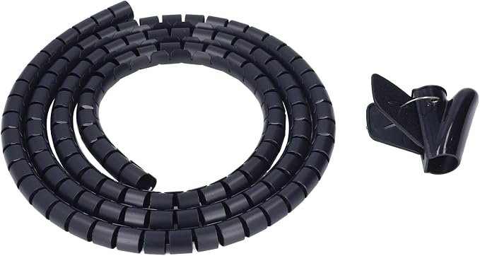Spiral Cable Wrap Organizer 20mm | Cord Management for Home/Office/Pet Protection | Flexible Wire Tube Cuts to Length | Tidy TV/DVD/PC Cables (2m)