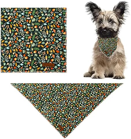 Fall Dog Bandana, UP URARA PUP Puppy Bandana for Small,Medium Dog, Comfortable Cotton Triangle Bid Scarf Dog, Pet Kerchief for Girl Boy Dogs or Cats, Fancy Fall Classic Dog Bid Scarf