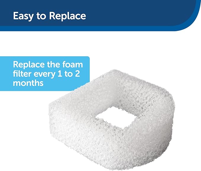 PetSafe Drinkwell Replacement Foam Filters - Improves Water Cleanliness - Protects Pump - Catches Hair & Debris - Compatible with Ceramic, Stainless,Plastic Pet Fountains (Pack of 12)