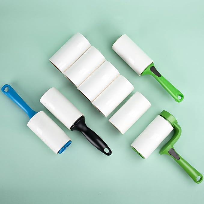4.6 inch Giant Lint Roller Refills Compatible with Evercare Giant Lint Roller 4.6 inch Pet Hair Remover Roller Refill Extra Sticky 60 Sheets per Roll 5 Pack Total 300 Sheets