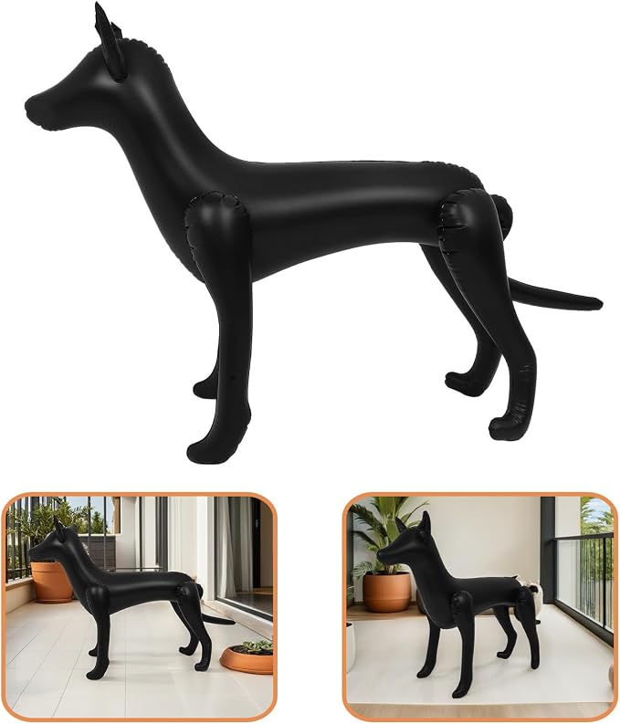 GALPADA Inflatable Dog Mannequin Display Stand Pet Clothes Showcase 2pcs Lightweight and Waterproof PVC Model Dog Rack Black for Pet Clothing for Store Counters and Parties