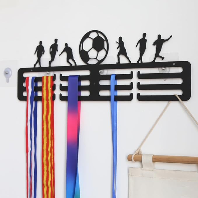 Award Hanger Football Theme Organizer | Sports Award Storage Rack for Runners Players Swimmers Gymnasts Athletes Winners Bedroom Office Gym Living Room